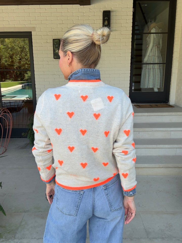 ISA HEART KNIT IVORY