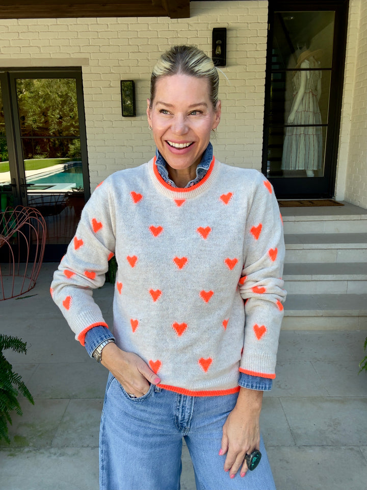 ISA HEART KNIT IVORY