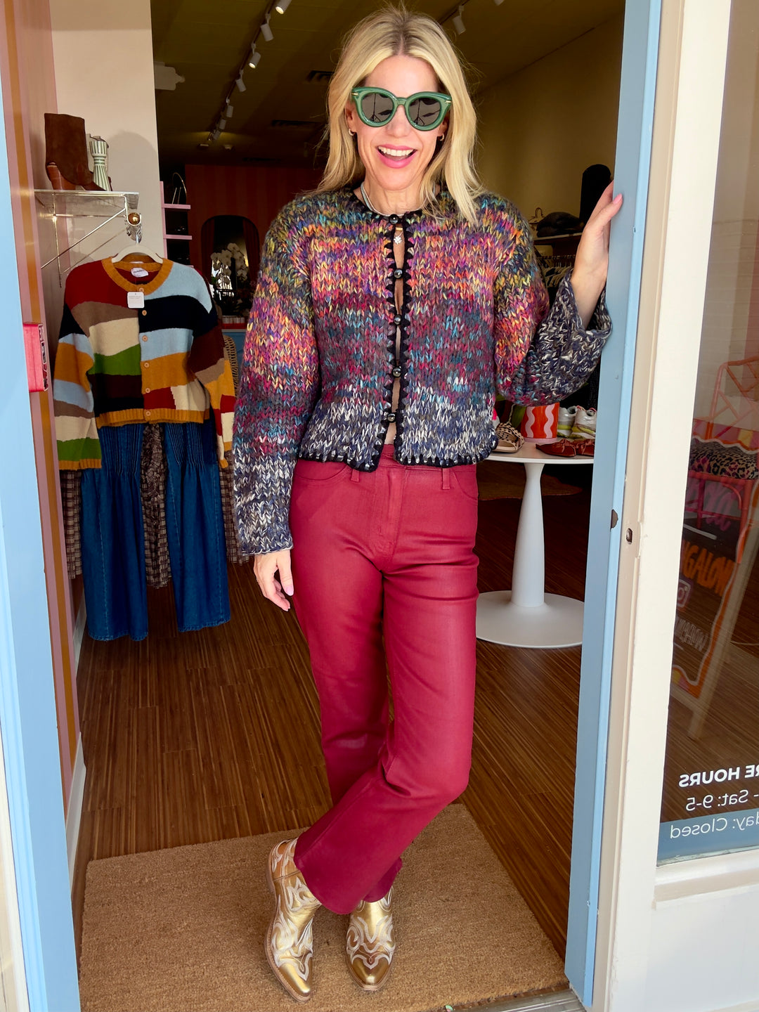 SLIM CROP JEAN BURGANDY