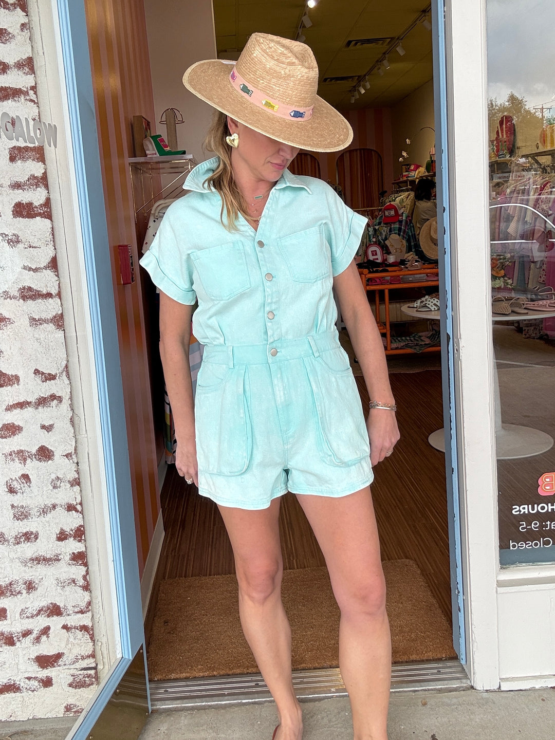 RILEY ROMPER AQUA