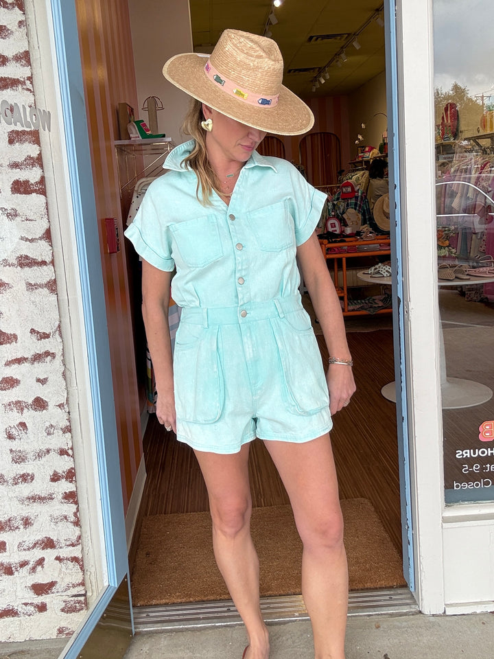 RILEY ROMPER AQUA