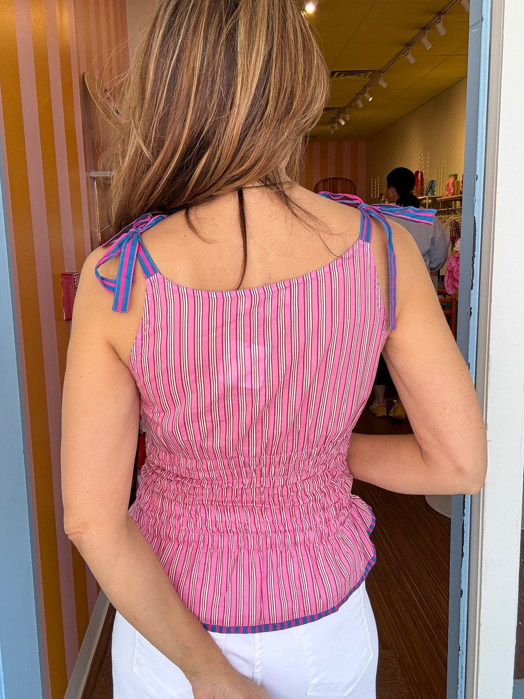 SUMMER STRIPED TANK PINK