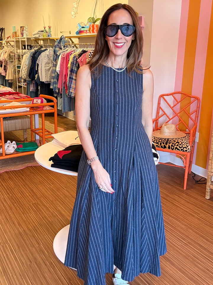 POLLY PINSTRIPE DRESS