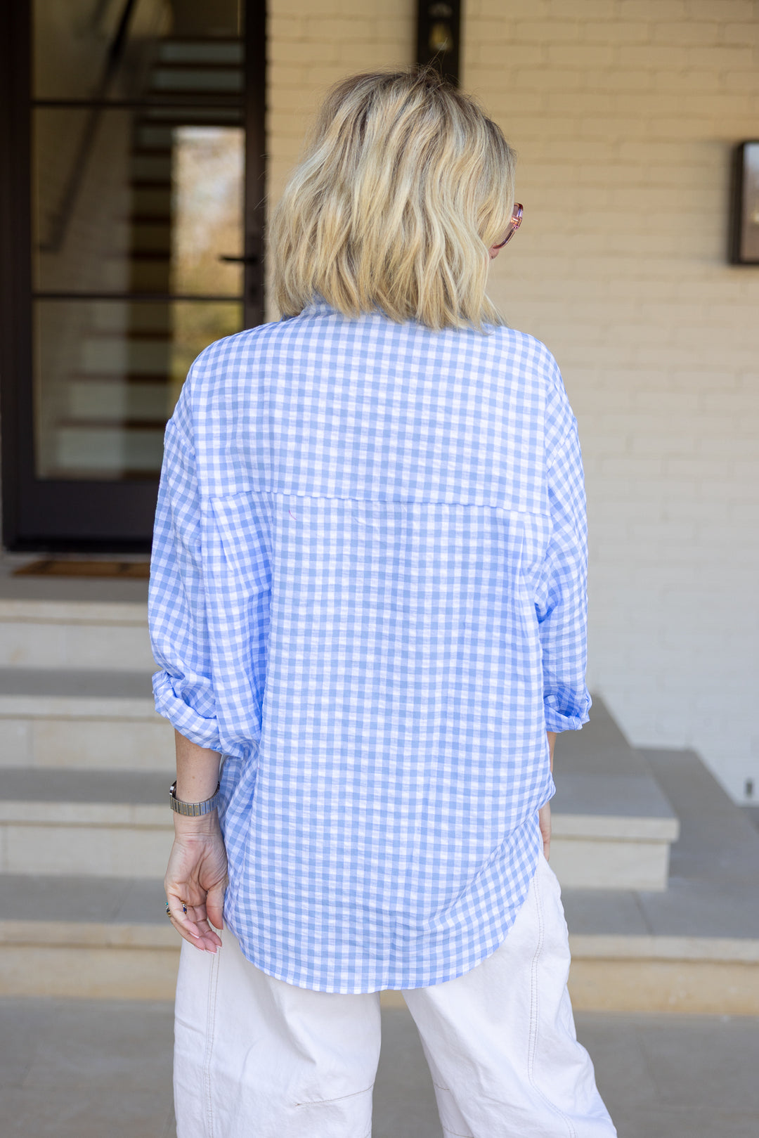 BLISS BLUE CHECK TOP