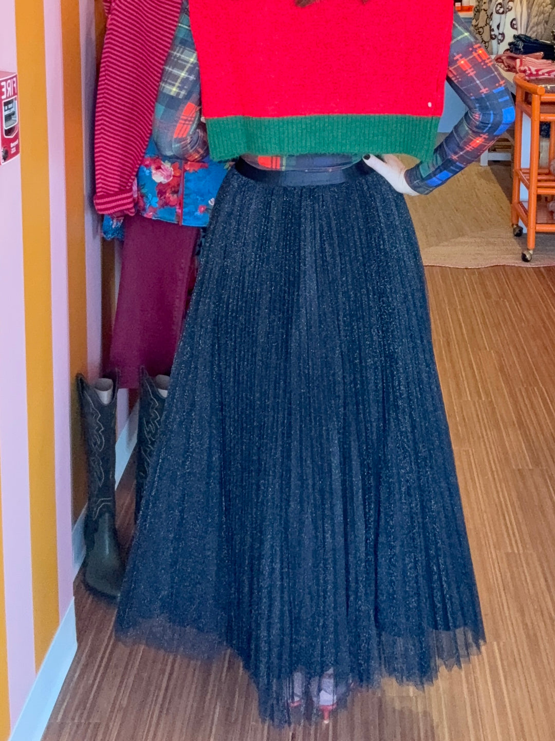 TALULAH PLEATED MIDI SKIRT