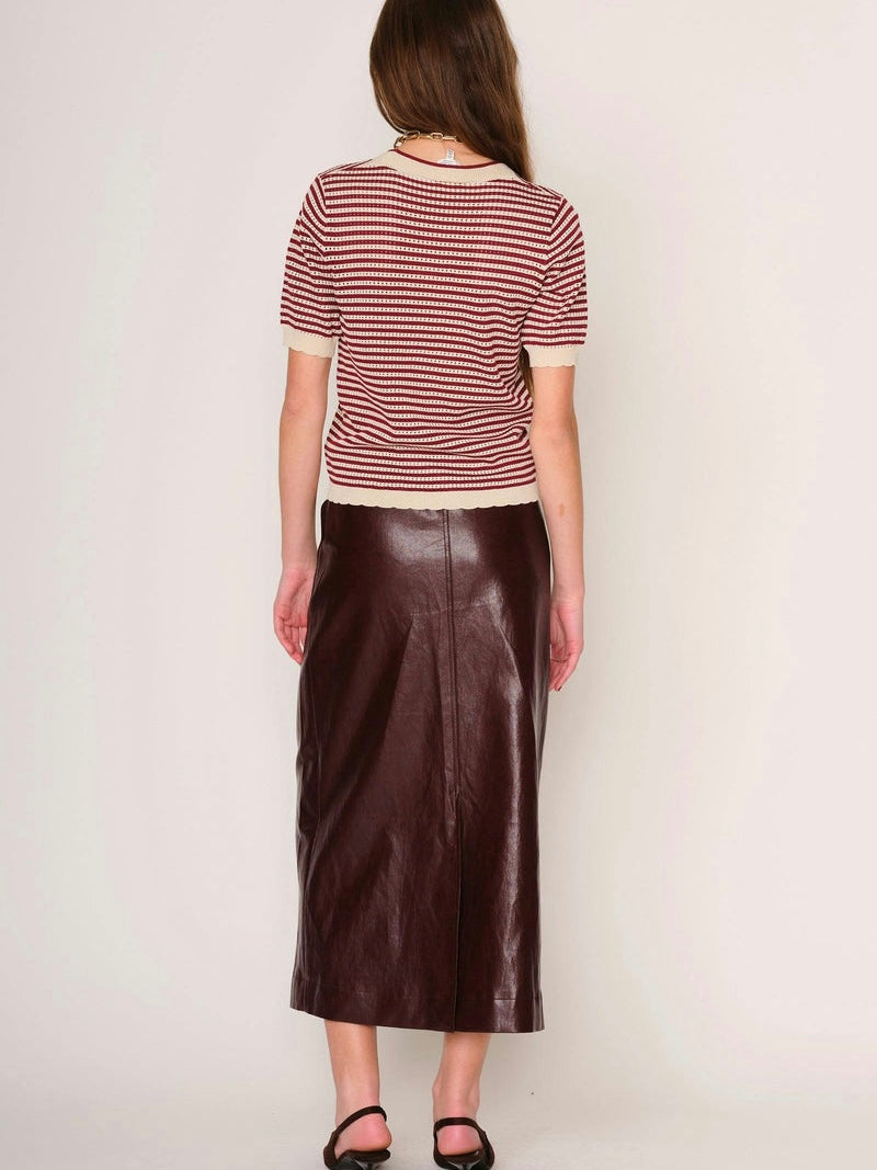 ELSIE WINE SKIRT
