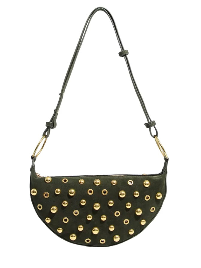 MAEVE STUDDED OLIVE BAG