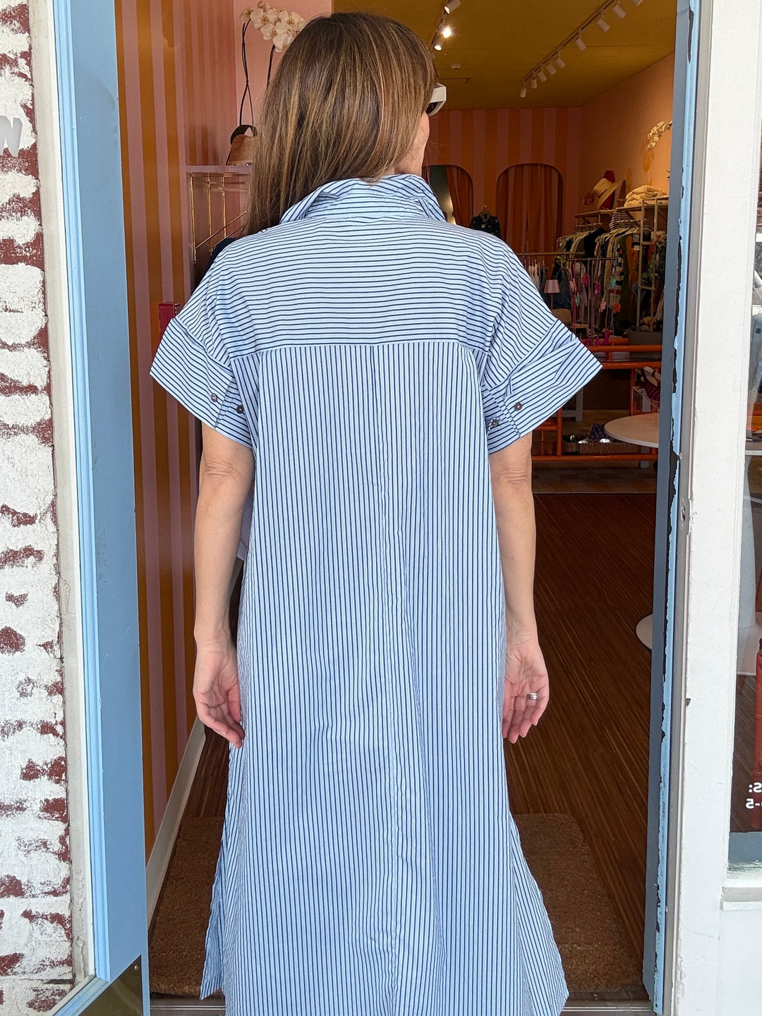 LOUISA BLUE SHIRT DRESS