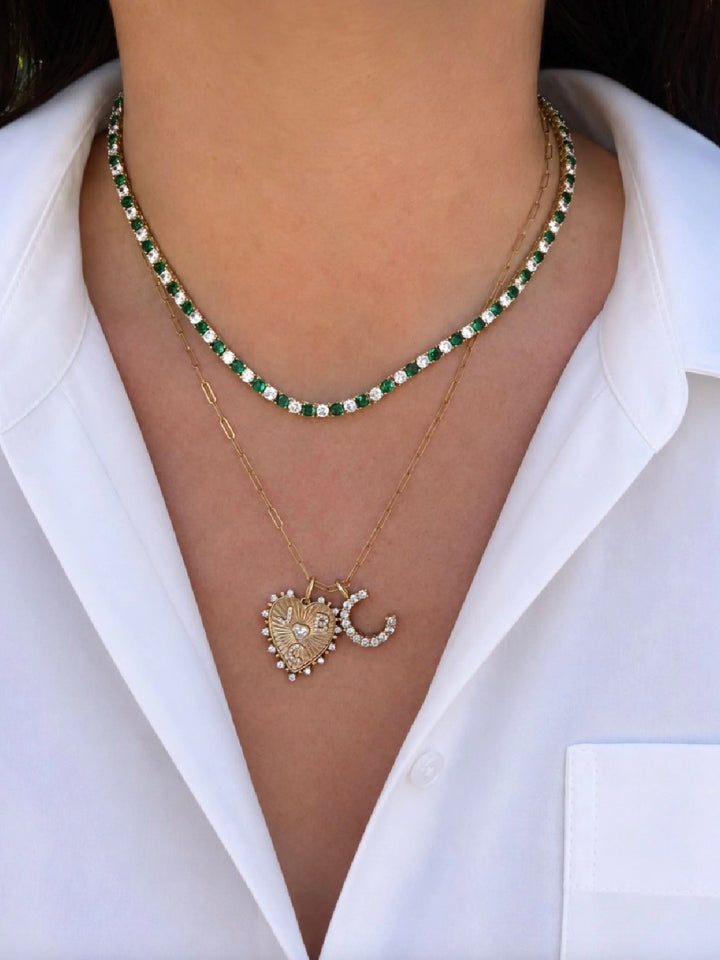 DEE ALTERNATING EMERALD NECKLACE