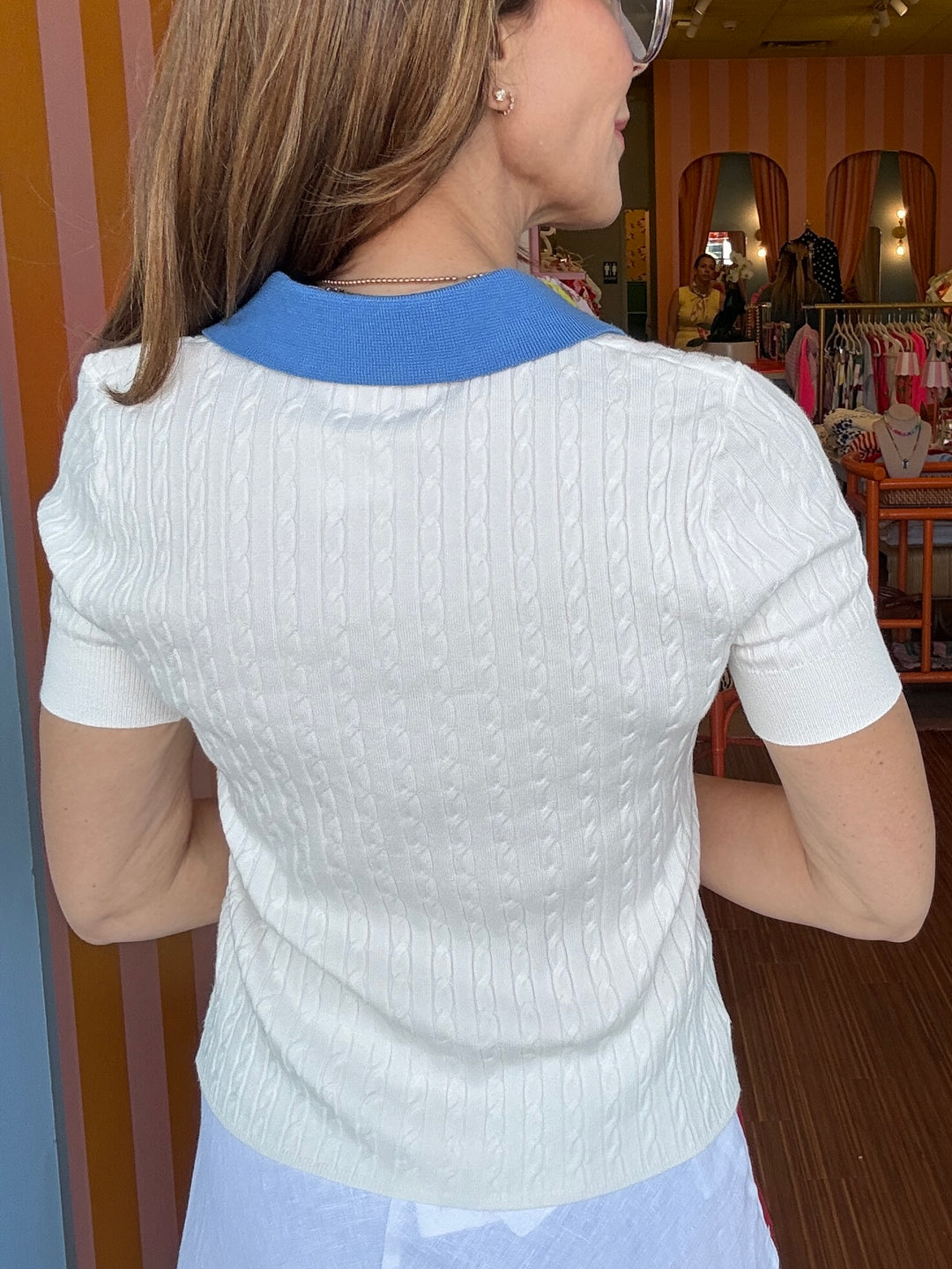 ANCHOR CABLE KNIT POLO