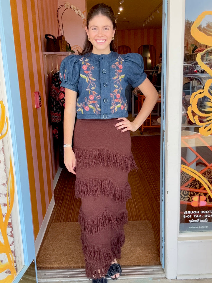 VIVI FRINGE SWEATER SKIRT