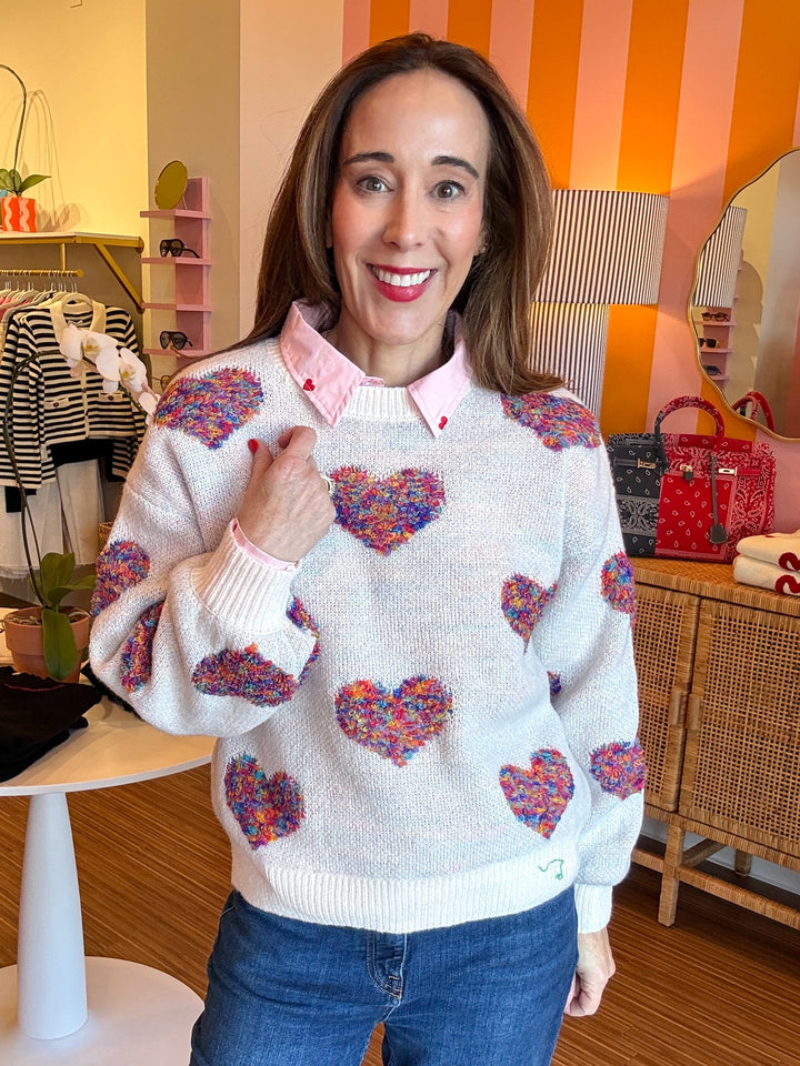 TARA TEXTURED HEART SWEATER
