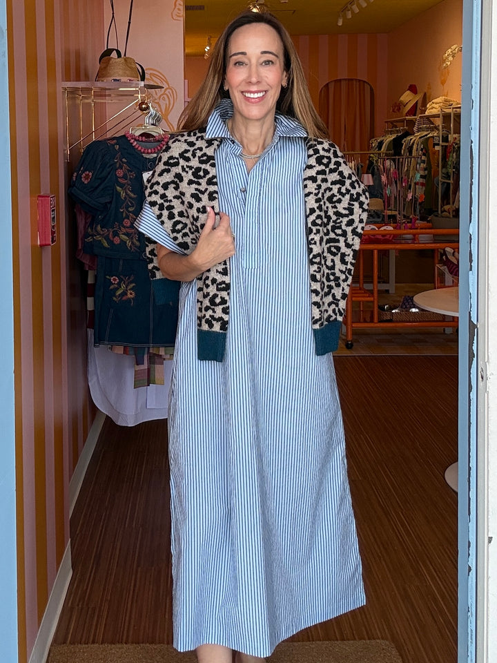 LOUISA BLUE SHIRT DRESS