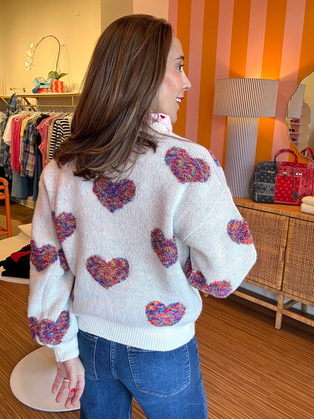 TARA TEXTURED HEART SWEATER