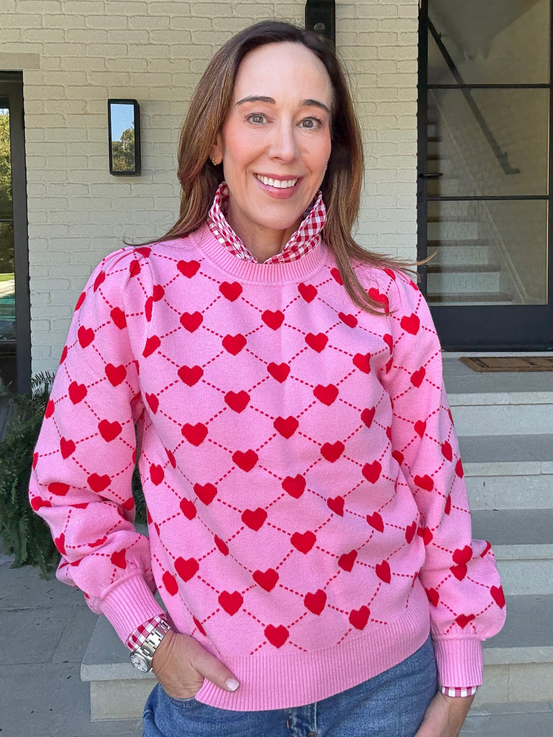 POPPY PINK HEART SWEATER