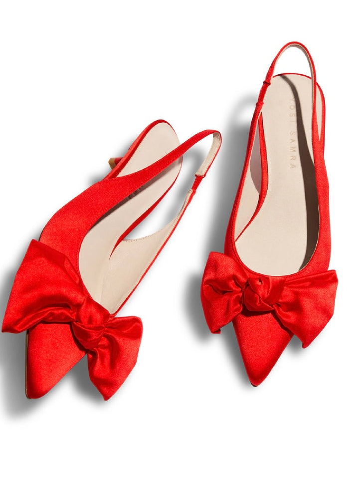 ELISE RED SATIN SHOE