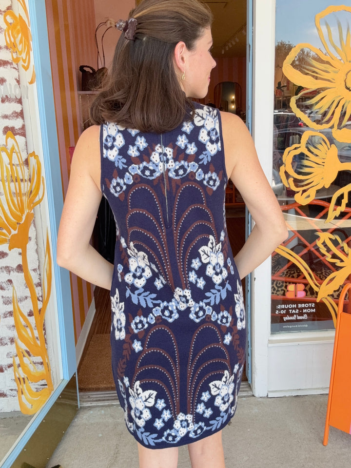 NEDRA NAVY KNIT DRESS