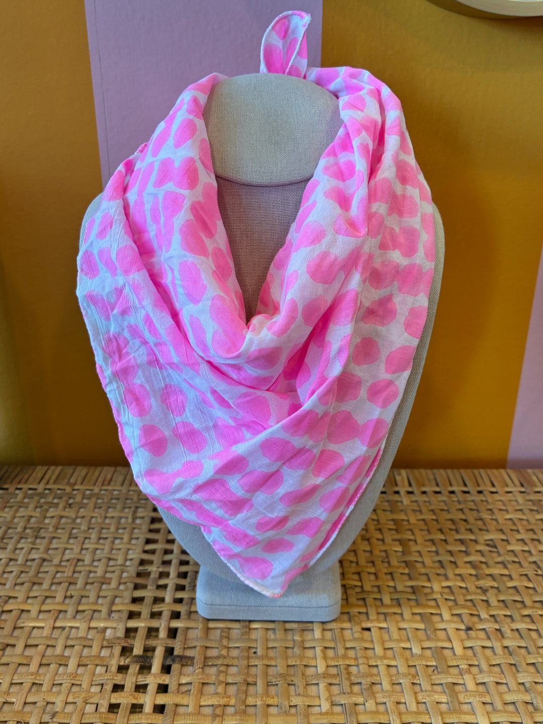 MESSY DOT NEON PINK BANDANA