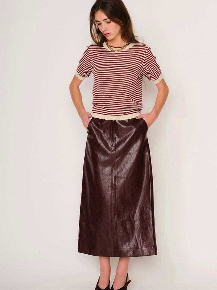 ELSIE WINE SKIRT