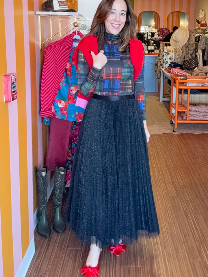 TALULAH PLEATED MIDI SKIRT