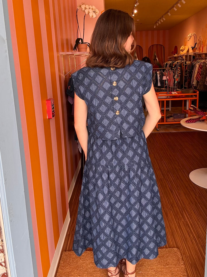 COLLY DENIM EYELET SKIRT