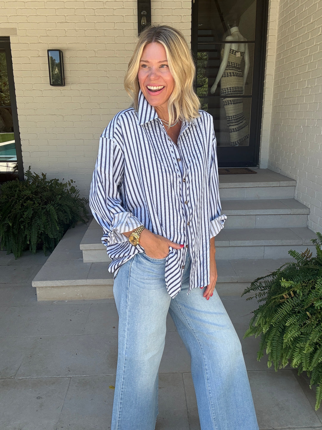CAROLINE BLUE STRIPE