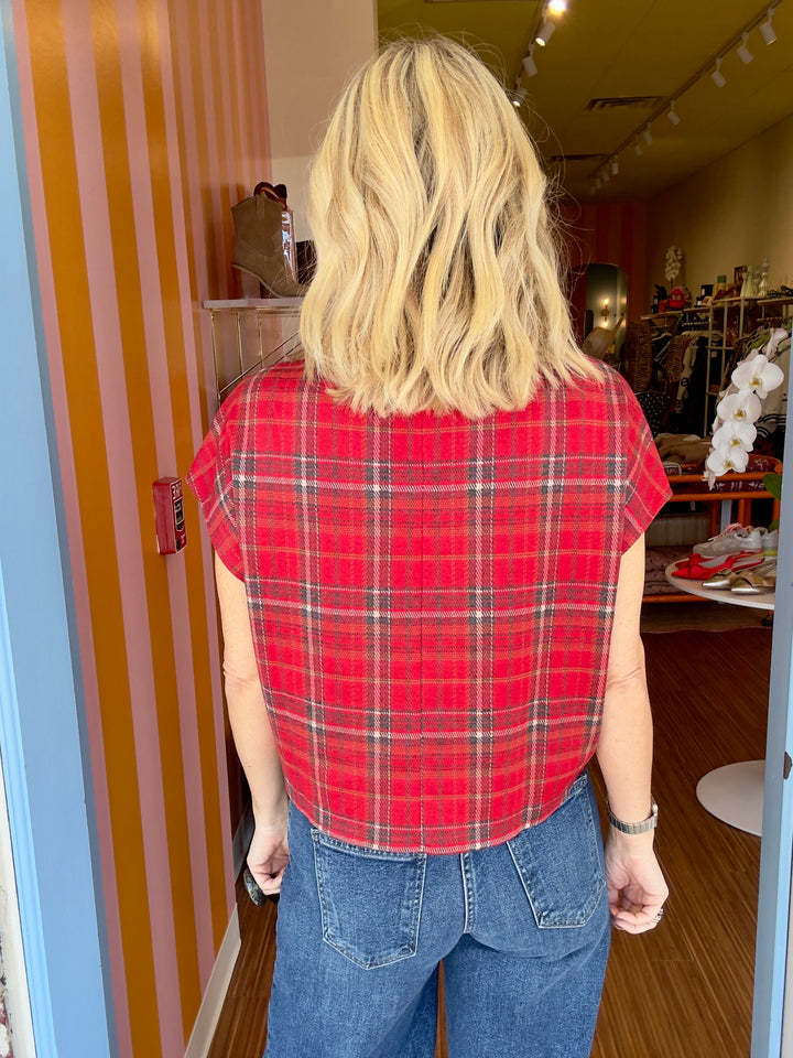 RUDOLPH RED PLAID TOP