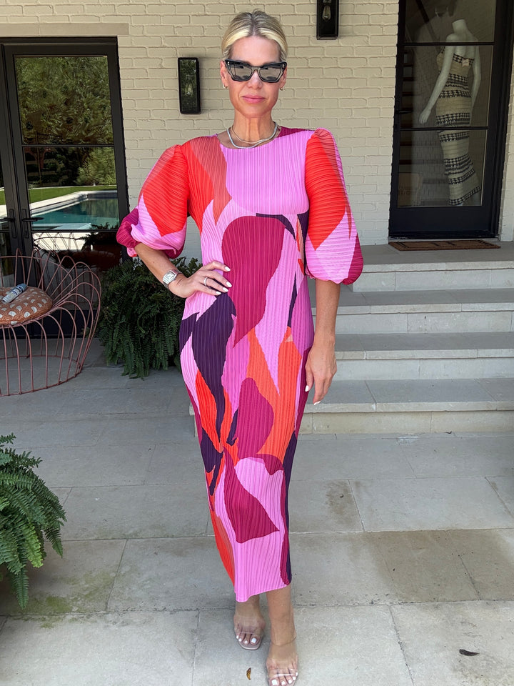 PEONY PLEATED DRESS