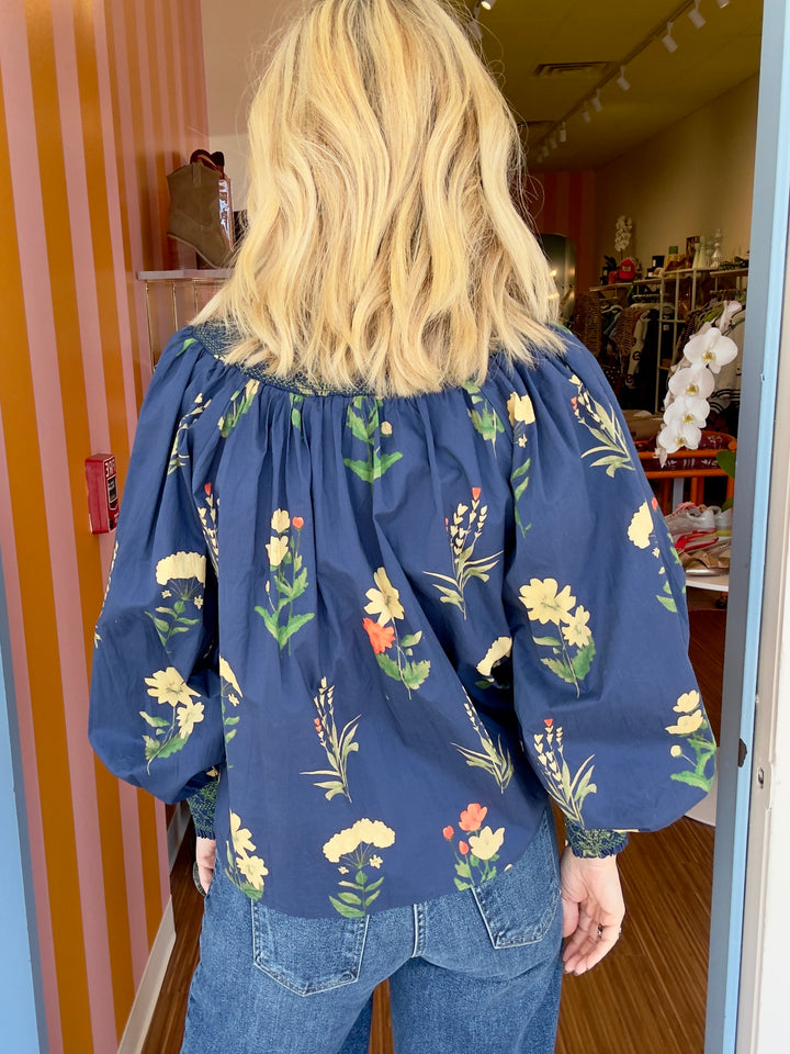 BLUE IVY FLORAL TOP