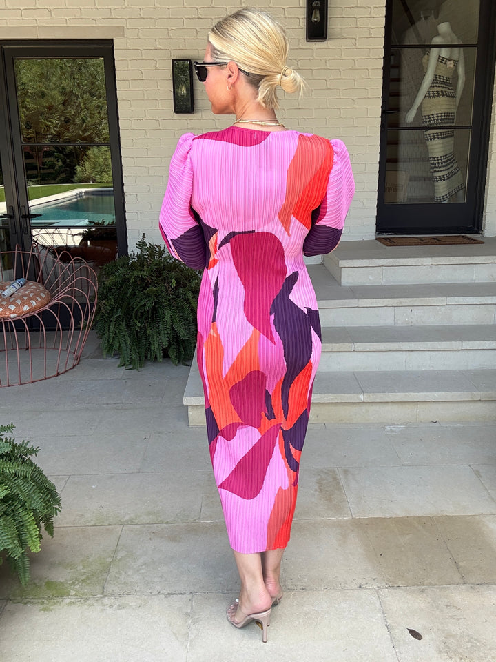 PEONY PLEATED DRESS