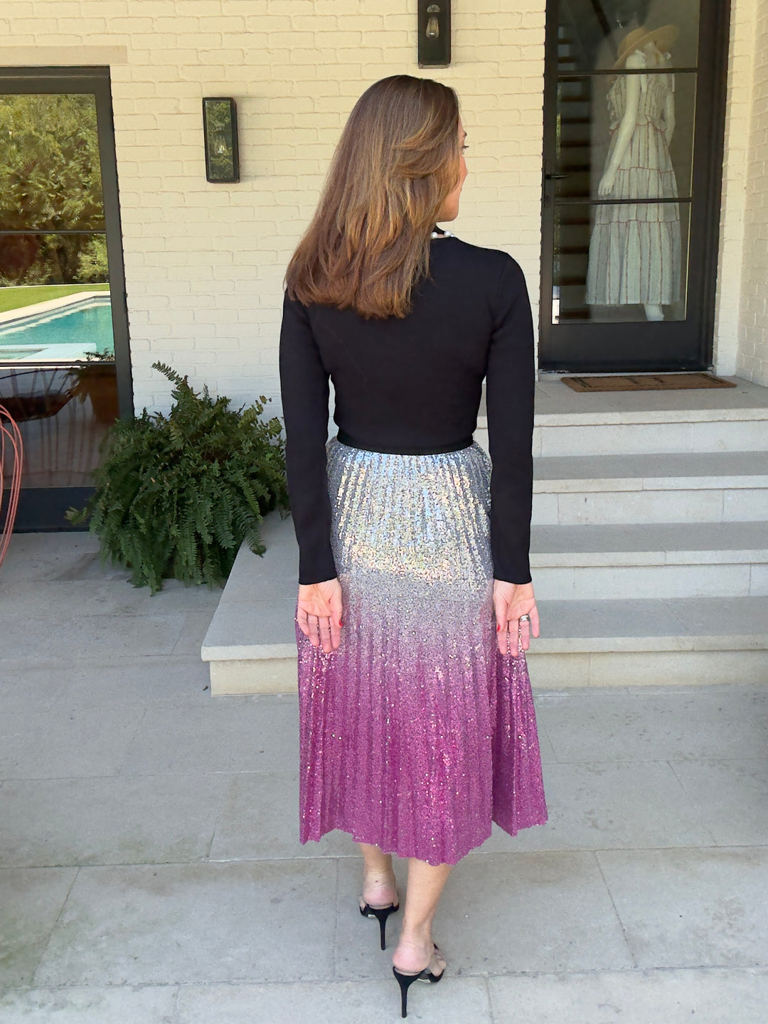 QUEENIE SEQUIN SKIRT