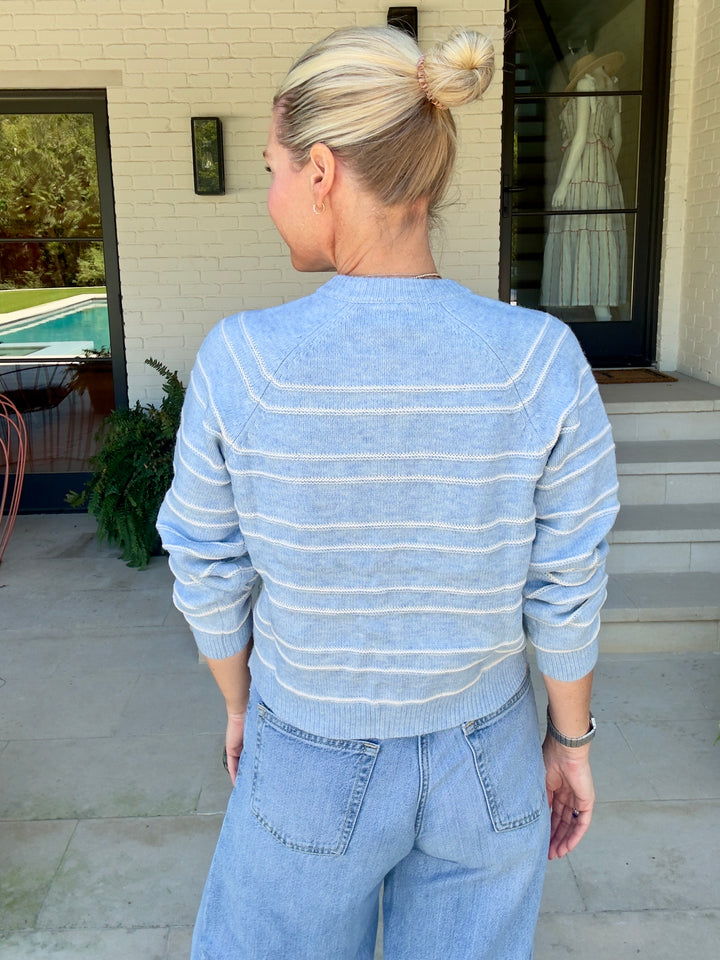 CARSON BLUE STRIPE CARDI