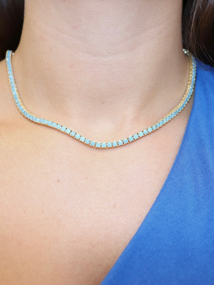 TURQUOISE TENNIS NECKLACE