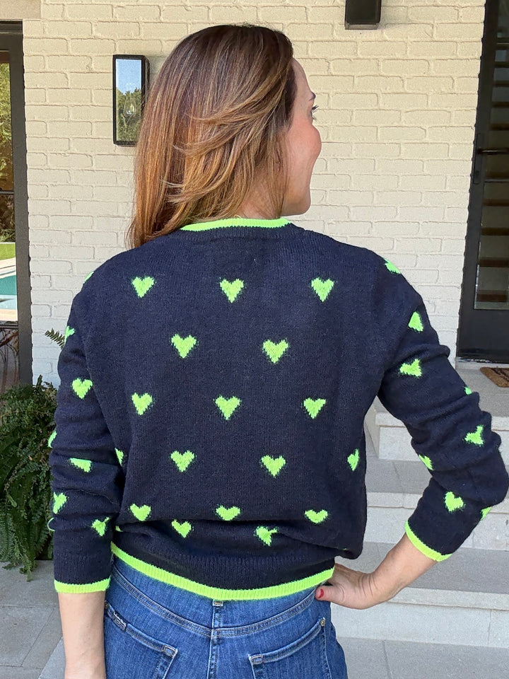 ISA HEART KNIT NAVY