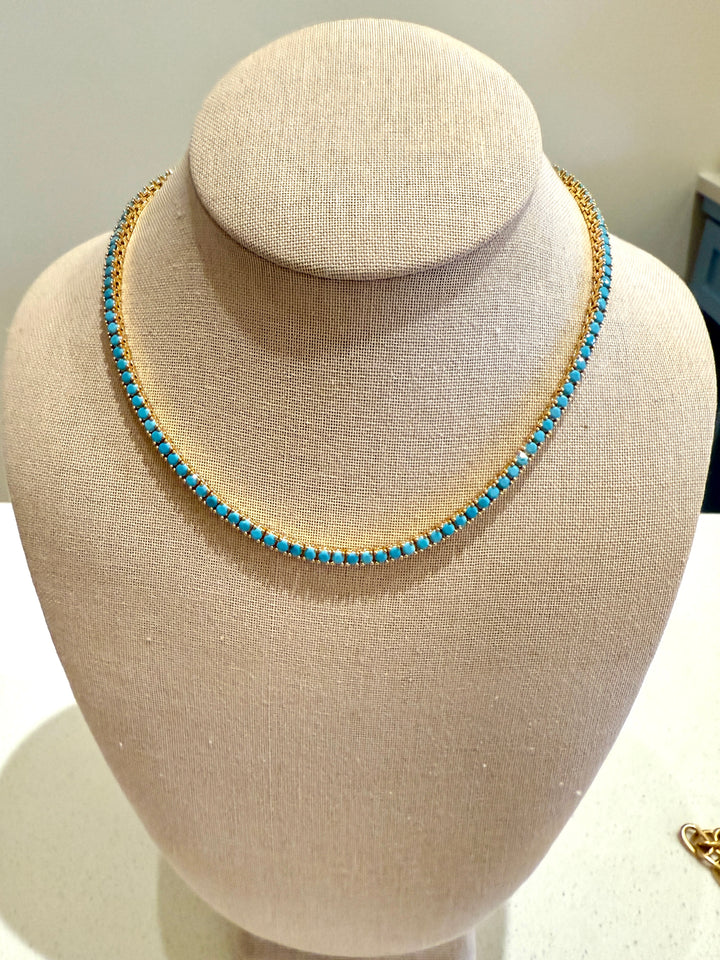 TURQUOISE TENNIS NECKLACE