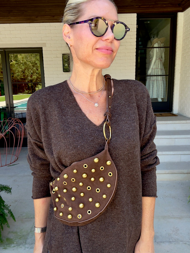MAEVE STUDDED BROWN BAG