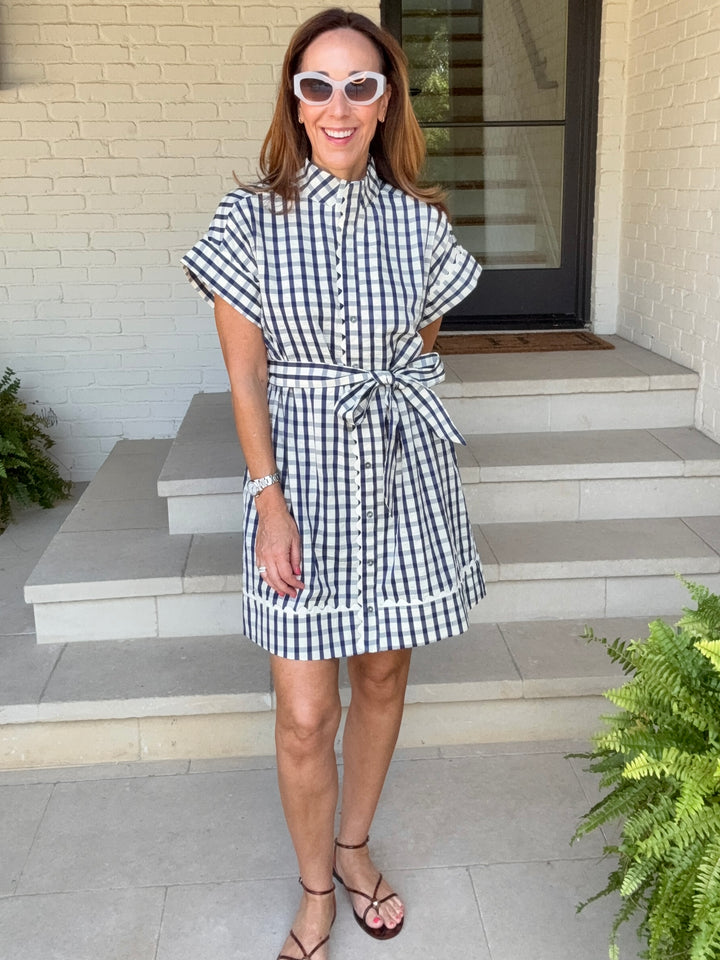 BLAIR NAVY CHECK DRESS
