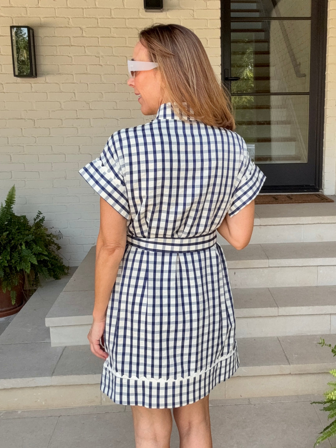 BLAIR NAVY CHECK DRESS