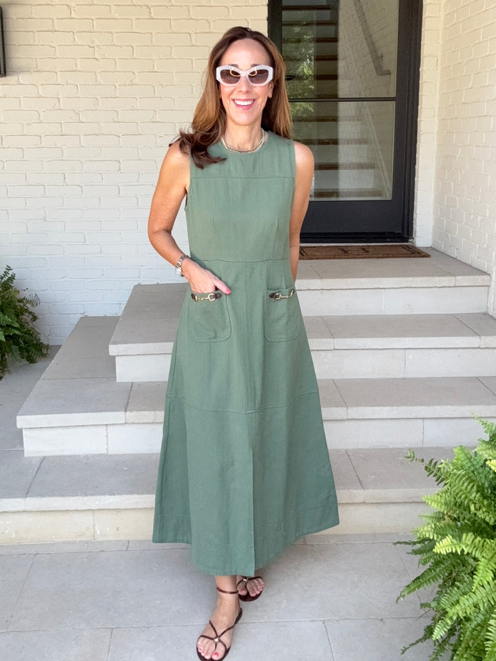 WILLA OLIVE DENIM DRESS
