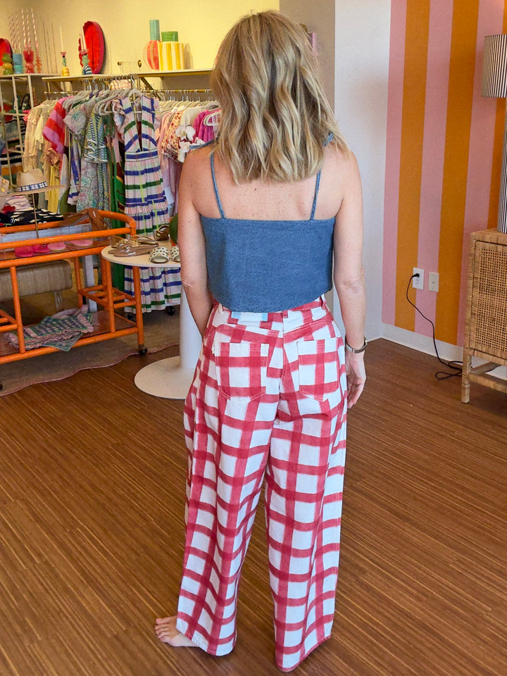 CONFETTI RED BARREL JEAN