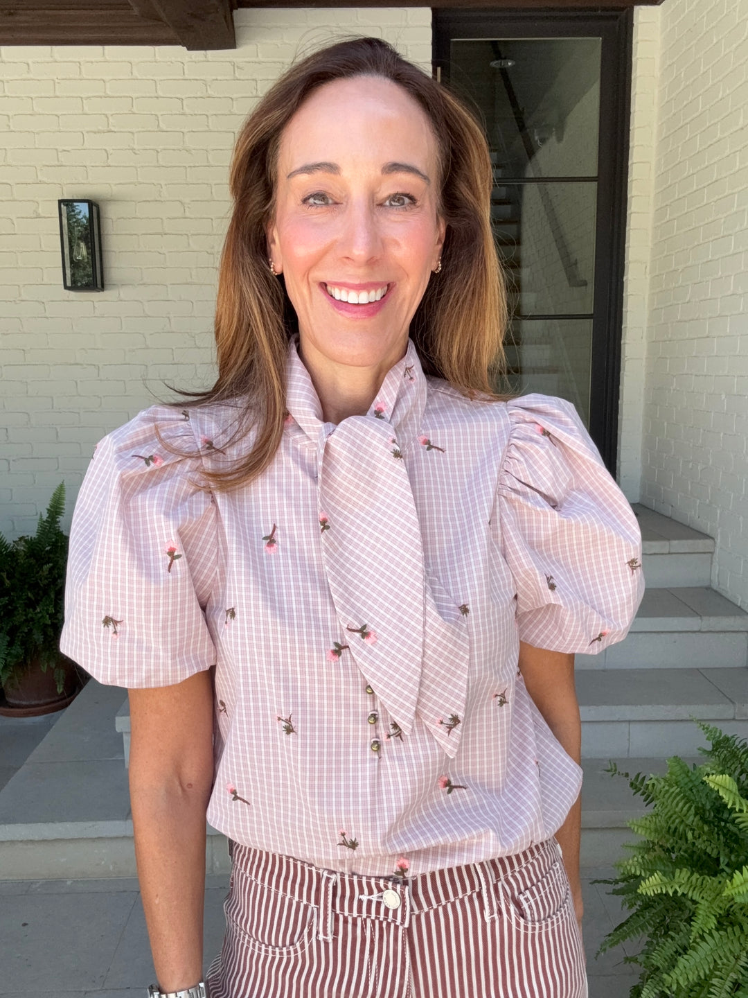 FINLEY FLORAL TOP BLUSH