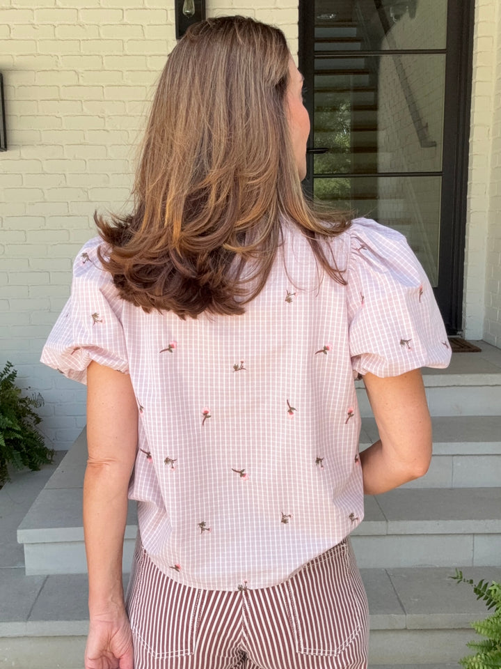 FINLEY FLORAL TOP BLUSH