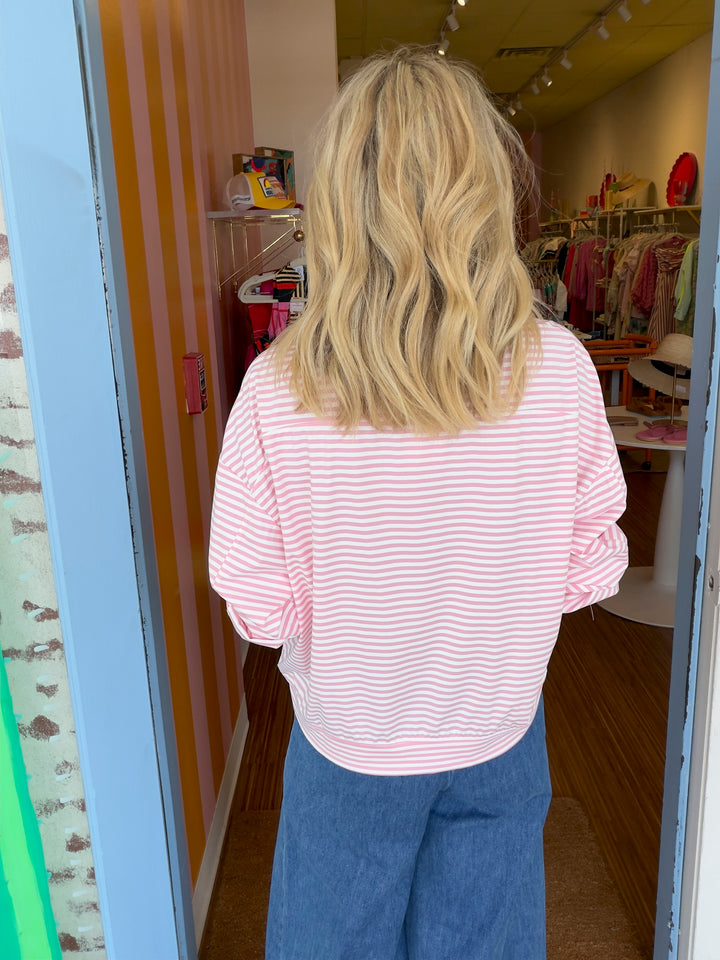 DASH PINK STRIPE TEE