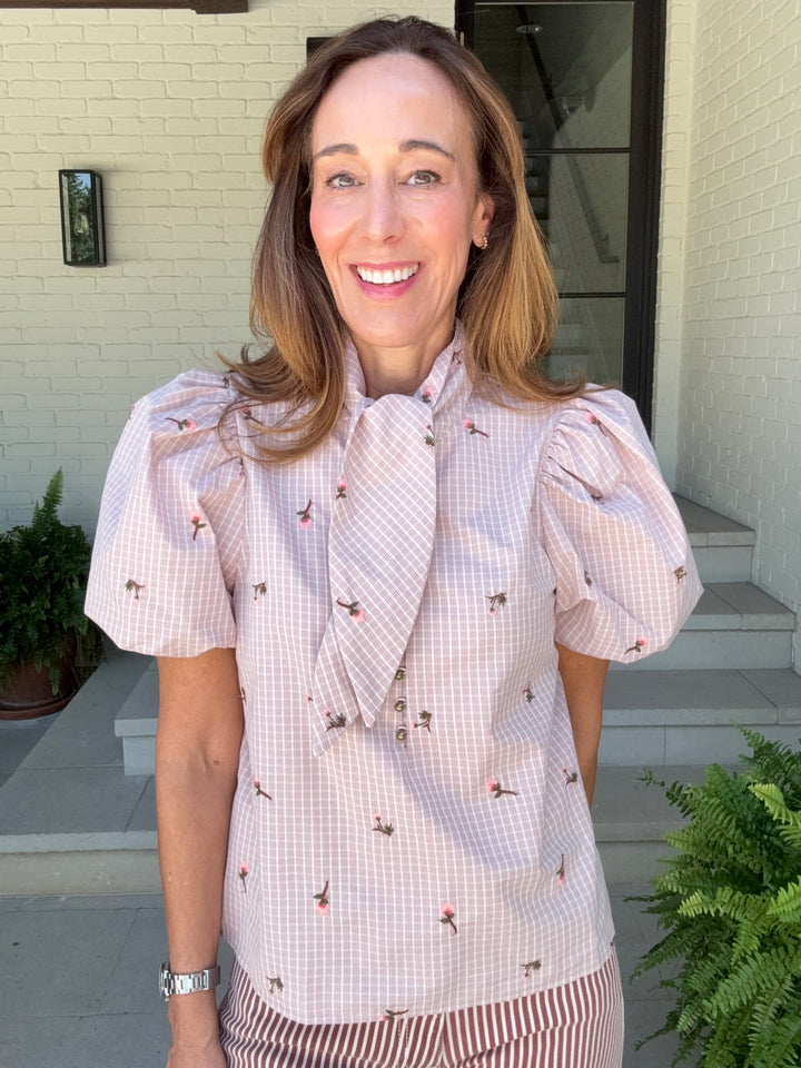 FINLEY FLORAL TOP BLUSH