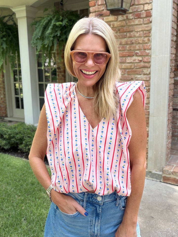DITZY FLORAL BUBBLE TOP