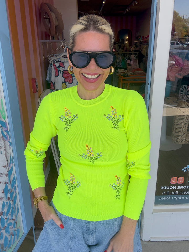 JARDENS EMBROIDERED TOP YELLOW