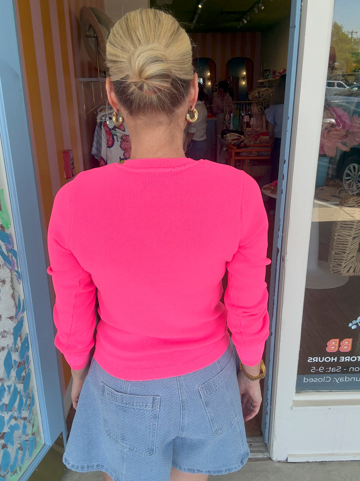 JARDENS EMBROIDERED KNIT PINK