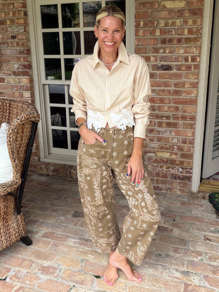 PAISLEY BARREL JEAN