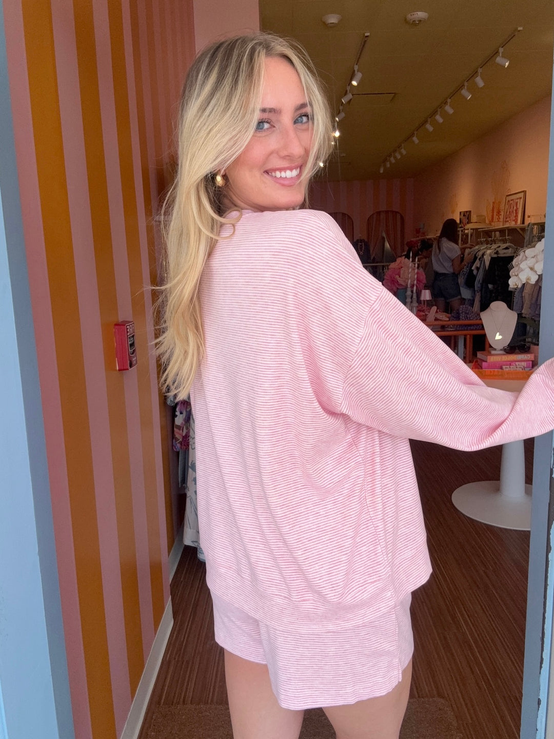 PANSY PINK STRIPE SET