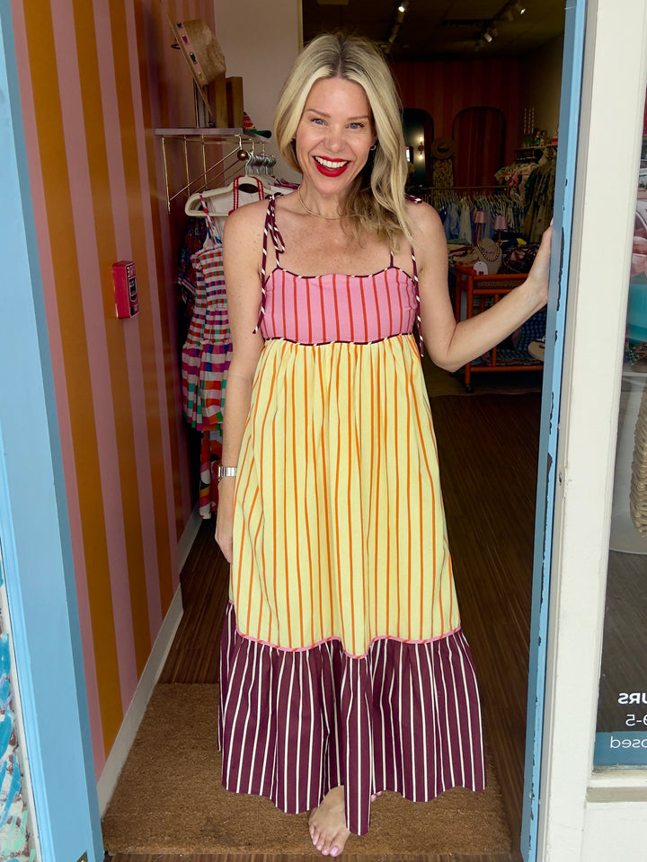 CORINNA COLORBLOCK DRESS